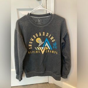 Gray Women’s Snowboarding Graphic Crewneck Sweatshirt
